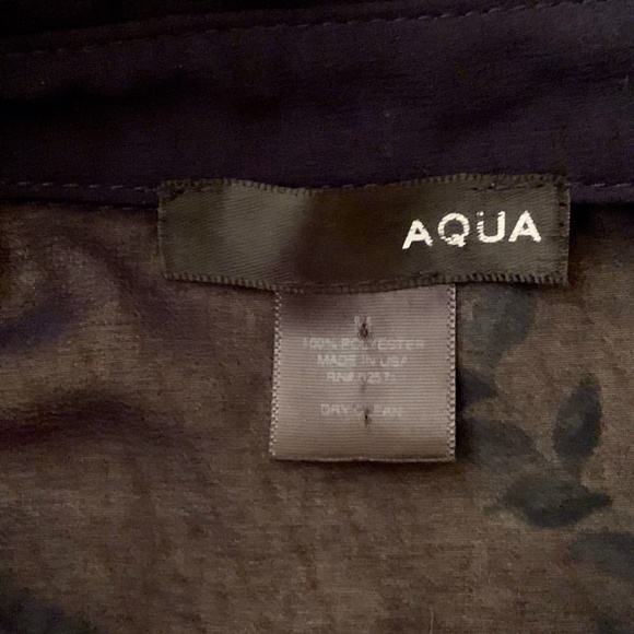 AQUA Bloomingdales Navy Sleeveless Shirt Dress - Picture 4 of 4